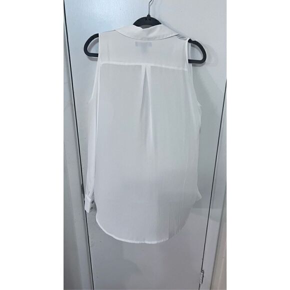 INC INTERNATIONAL CONCEPTS SHEER WHITE COLD SHOULDER LONG SLEEVE BLOUSE SZ 4V - Picture 7 of 11
